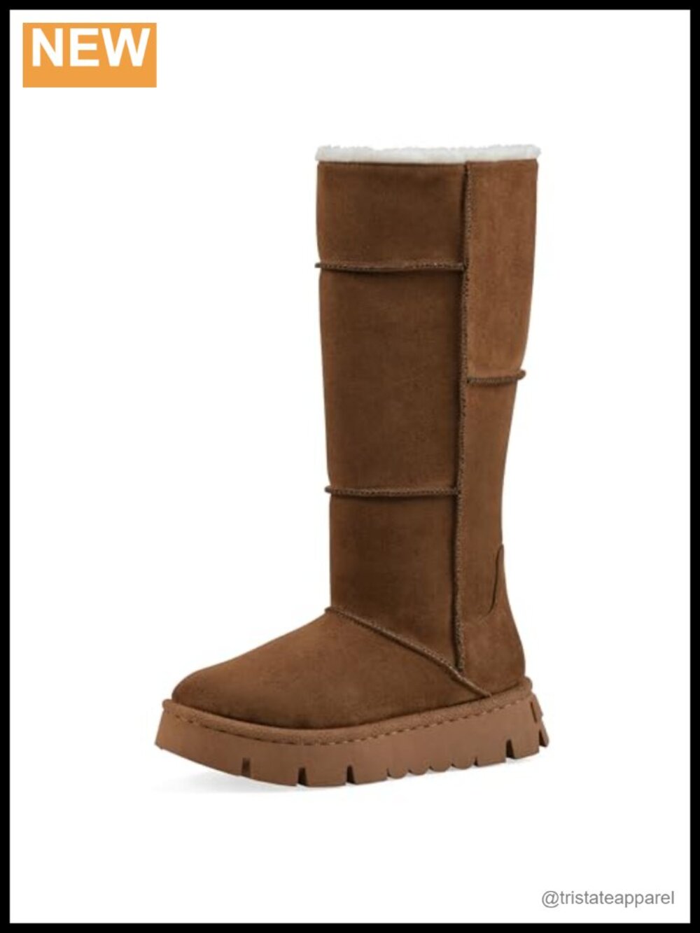 Women's Faux Fur Lined Platform Tall Shaft Zip Boots Knee High Winter